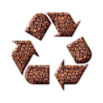 Milieuteken in koffiebonen