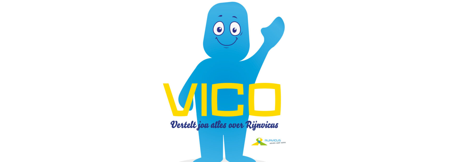 App-mascotte Vico, blauw poppetje